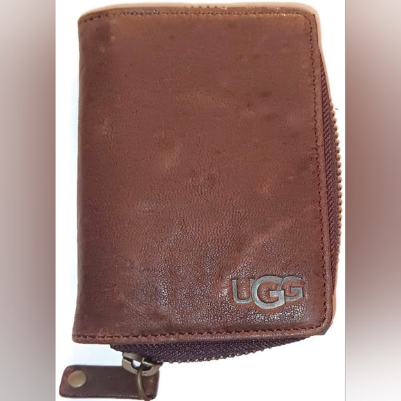 UGG GENUINE LEATHER COIN ZIPAROUND WALLET,BROWN - Picture 4 of 5